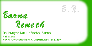 barna nemeth business card