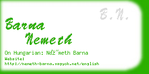 barna nemeth business card
